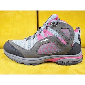 Propet Women's Size 8.5 Peak Hiking Trail Shoes Gray Leather Mesh